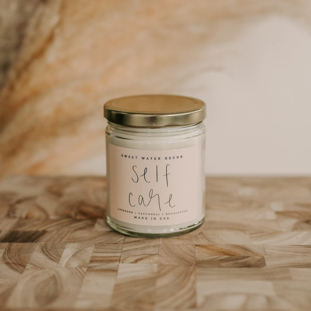 Label detail of Sweet Water Decor patchouli lavender eucalyptus blend