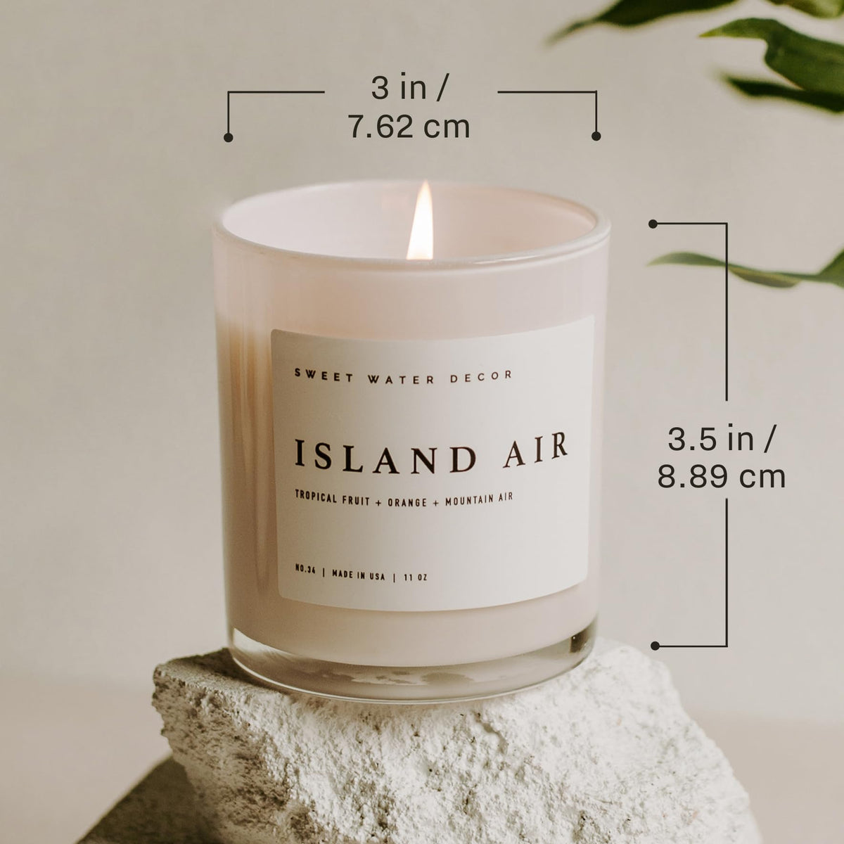 Beach-inspired Salt and Sea candle ambiance in a living space
