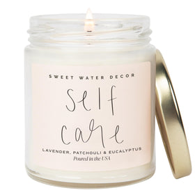 Sweet Water Decor self-care candle in a 9oz jar enhances relaxation and cozy ambience
