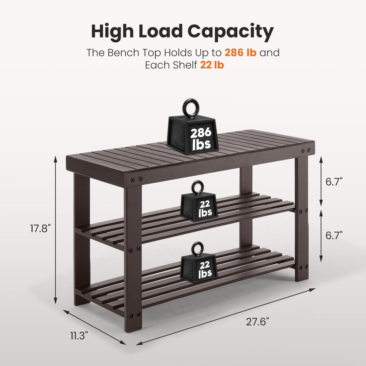 Sweetcrispy 3-tier bench in entryway demonstrating organized footwear and seating