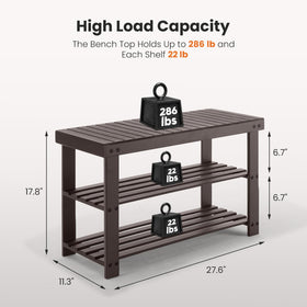 Sweetcrispy 3-tier bench in entryway demonstrating organized footwear and seating