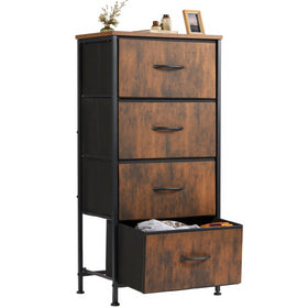 Sweetcrispy 4 Drawer Dresser with fabric drawers for organized bedroom storage.