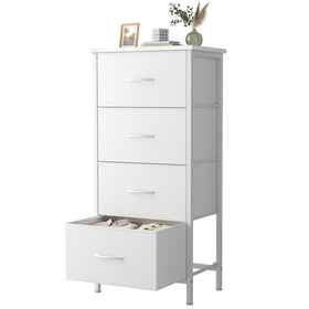 Sweetcrispy 4-drawer fabric dresser with wooden top offering roomy bedside storage