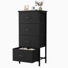 Sweetcrispy 4-drawer fabric dresser front view for organized bedside essentials.