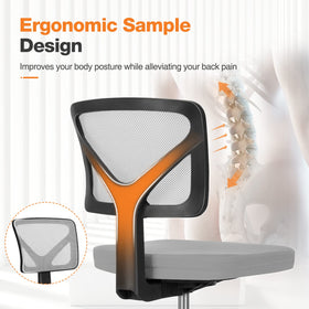 Sweetcrispy armless office chair offers height adjustability for students and adults