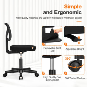 Sweetcrispy armless design fits tight spaces without clutter
