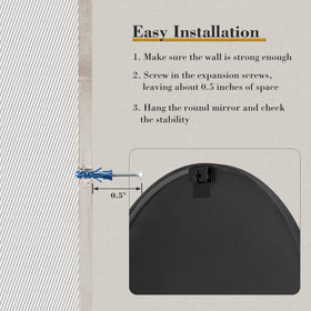 Sweetcrispy black-frame round mirror adds modern style to bathrooms, entryways, or bedrooms.