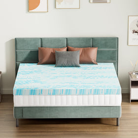 Sweetcrispy blue gel-infused topper demonstrates even weight distribution.