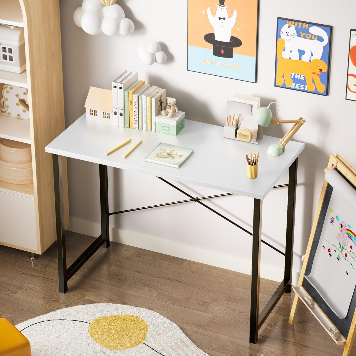 Sweetcrispy compact study table with modern design blends with any decor