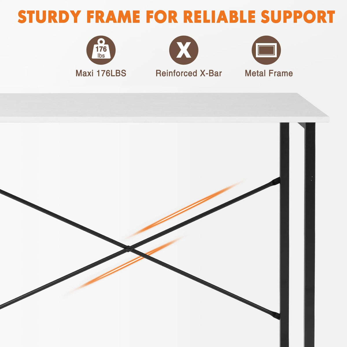 Sweetcrispy durable desk with metal frame offering sturdy daily-task support