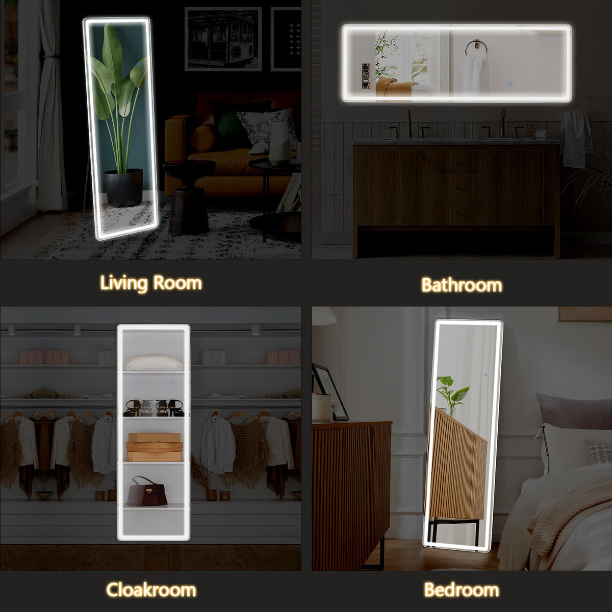 Sweetcrispy HD glass mirror delivers clear full-body imaging.