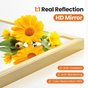 Sweetcrispy HD Shatter-Proof Glass mirror delivers clear, distortion-free reflections.