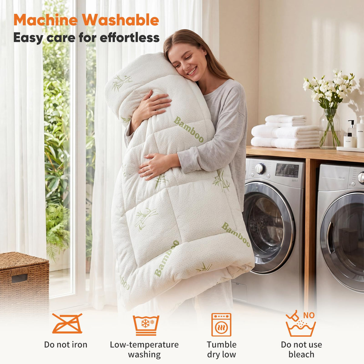 Sweetcrispy machine-washable topper simplifies cleaning and maintenance