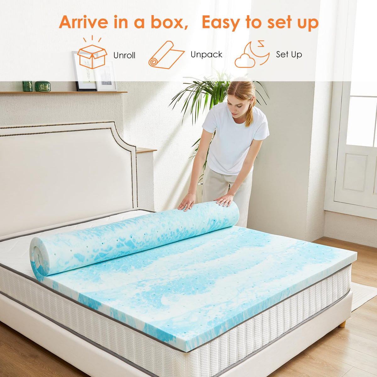 Sweetcrispy durable-foam topper closeup emphasizes longevity and consistent comfort.