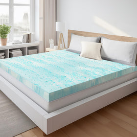 Sweetcrispy mattress topper closeup shows gel-infused layer for cooling comfort.
