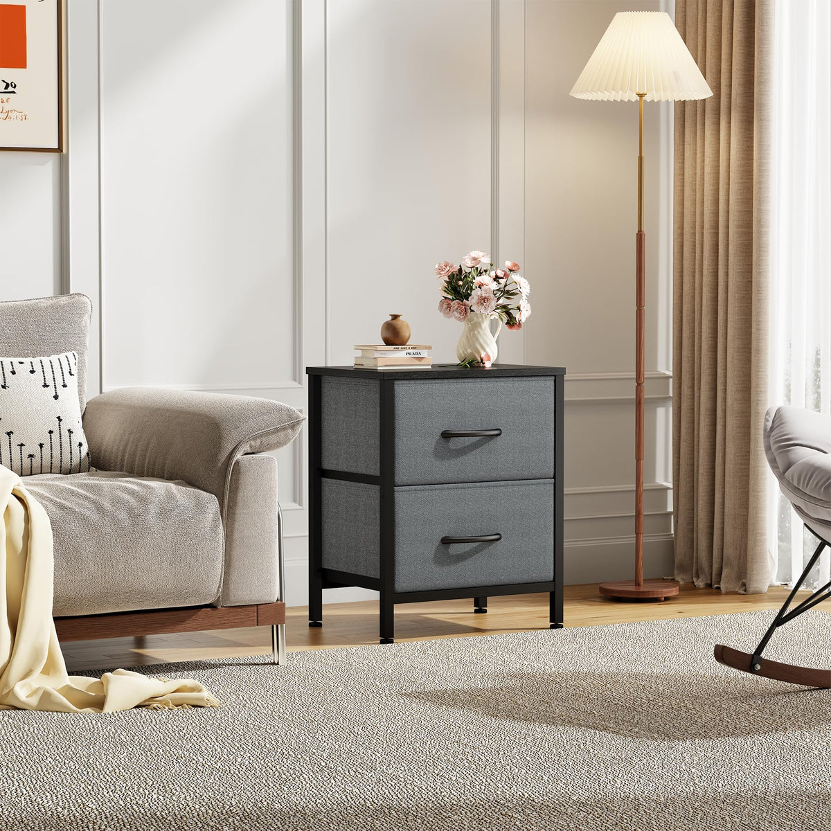 Sweetcrispy nightstand in a bedroom setup with two tables side by side