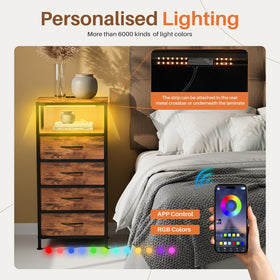 Sweetcrispy nightstand brown finish complements modern bedroom decor