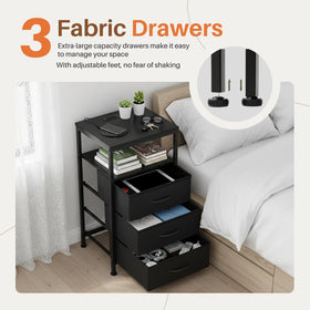 Sweetcrispy fabric drawers keep remotes and glasses organized.