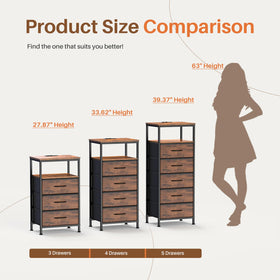 Sweetcrispy nightstand fabric drawers storage for remotes and glasses