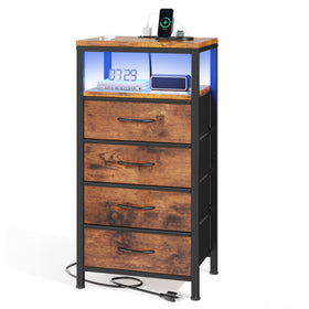 Sweetcrispy nightstand front view with integrated charging for easy bedside power