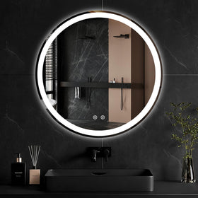 Sweetcrispy round LED mirror with even lighting for precise makeup and grooming.