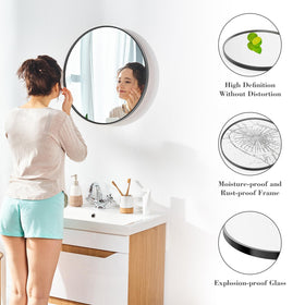Sweetcrispy shatterproof round mirror ensures safer use around sinks and showers.