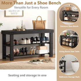 Sweetcrispy Shoe Rack Bench top view showing spacious surface for footwear