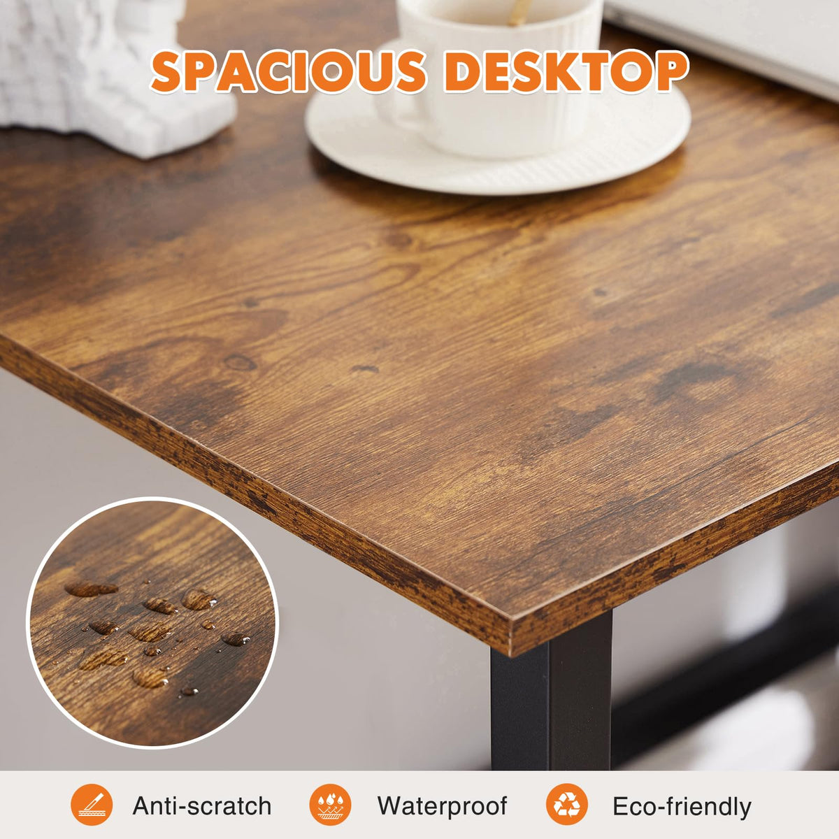 Sweetcrispy desk with metal frame delivers strong daily use support.