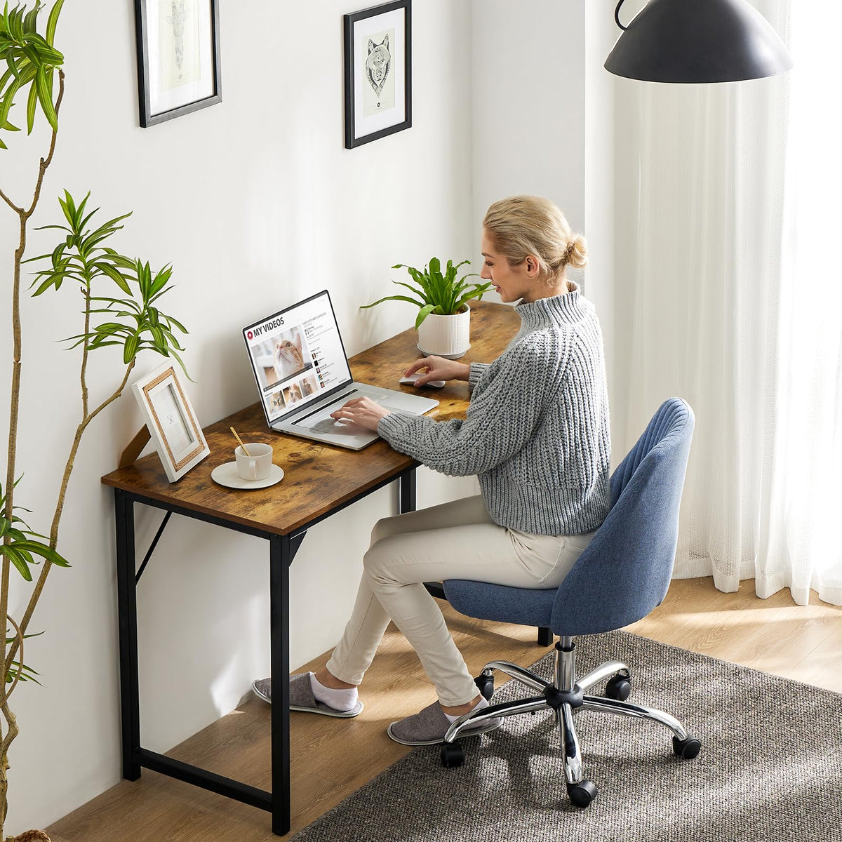 Sweetcrispy desk side view shows compact profile for small spaces.