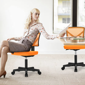 Sweetcrispy small office chair with wheels glides smoothly on hard floors and carpets