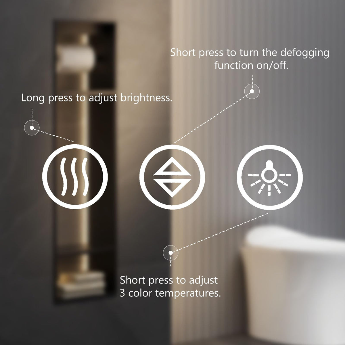 Sweetcrispy mirror displaying front and back lighting for enhanced visibility.