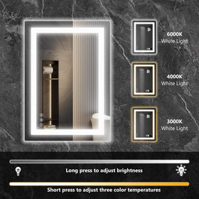 Sweetcrispy wall-mount ready mirror with integrated LED lighting.