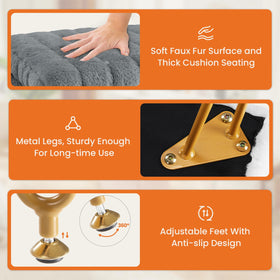 Sweetcrispy vanity stool features a 360 swivel for easy access at the makeup station.
