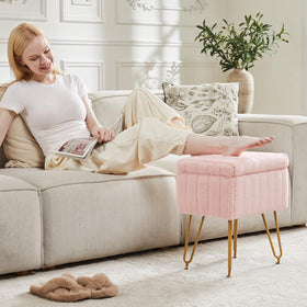 Sweetcrispy vanity stool plush cushion close-up inviting relaxed makeup sessions