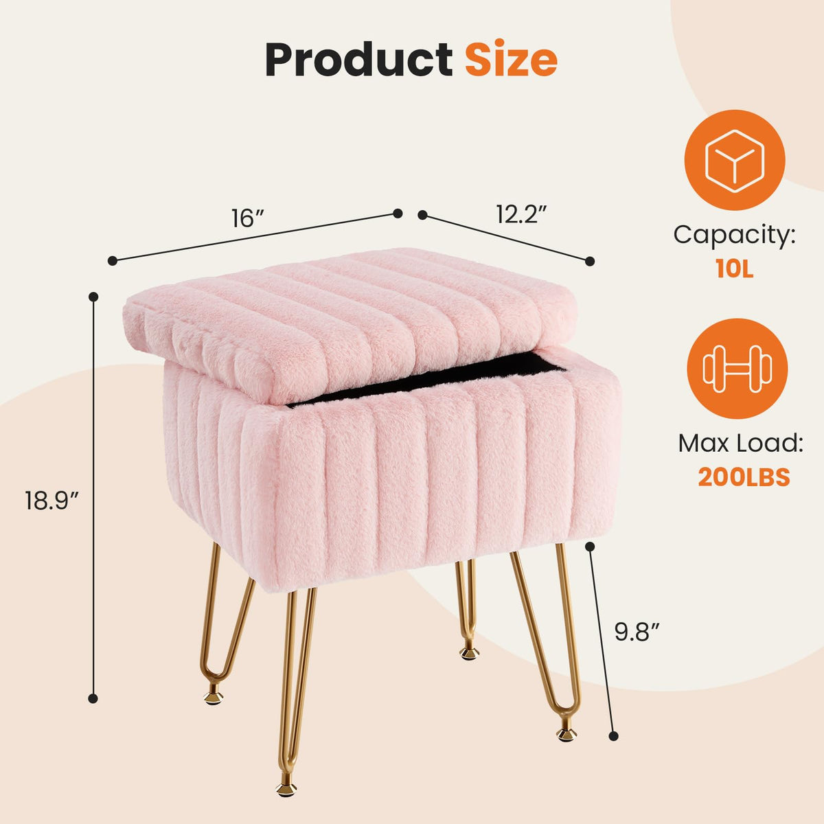 Sweetcrispy vanity stool 360° swivel for flexible seating