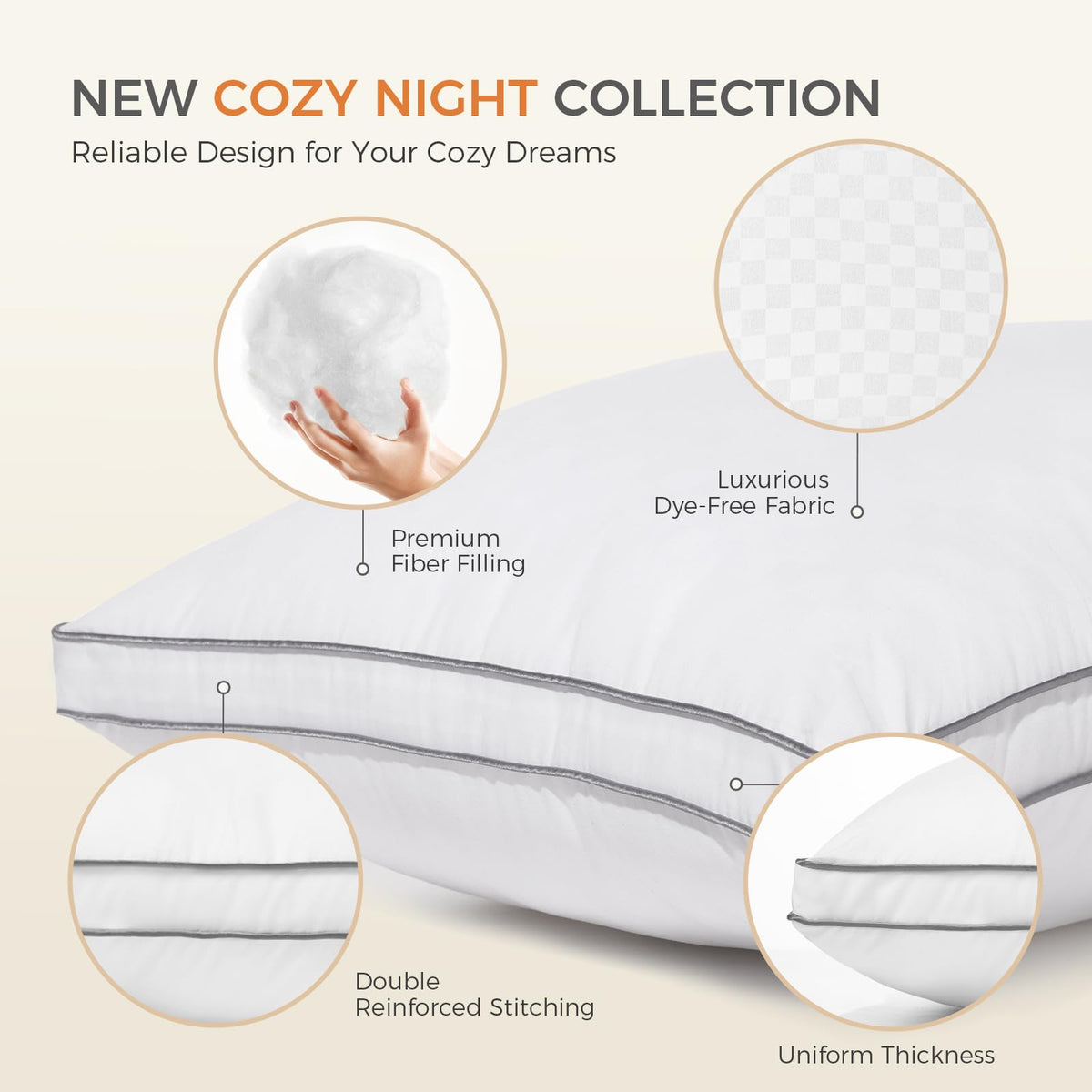SweetNight pillowcase fabric is skin-friendly and breathable for cool sleep.