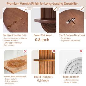 SweetSage wall shelf with keyhole hangers ensures stable wall mounting.