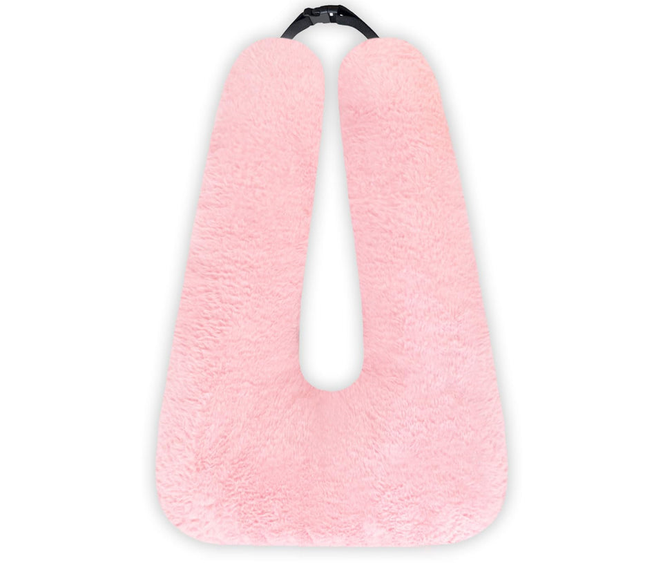 Swemos travel pillow pink front view showing ergonomic neck support for on-the-go comfort