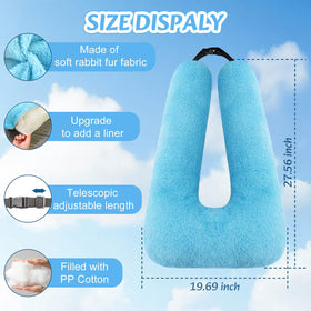 Swemos travel pillow with soft faux rabbit fur fabric