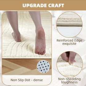 SWGRT durable non-slip beige rug keeps high-traffic areas safely in place.