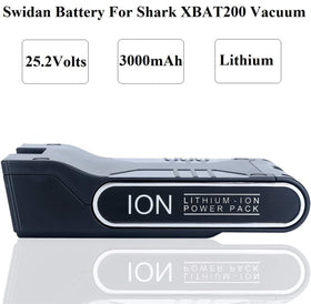 Swidan XBAT200 battery pack beside Shark ION Rocket, demonstrating compatibility.