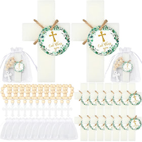Swiffen cross soap baptism favors with a pristine look for thoughtful guest keepsakes.
