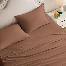 Swiftify Queen Sheet Set deep-pocket design secures mattresses up to 16 inches.