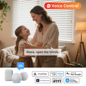 SwitchBot app controls multiple blinds using group features.