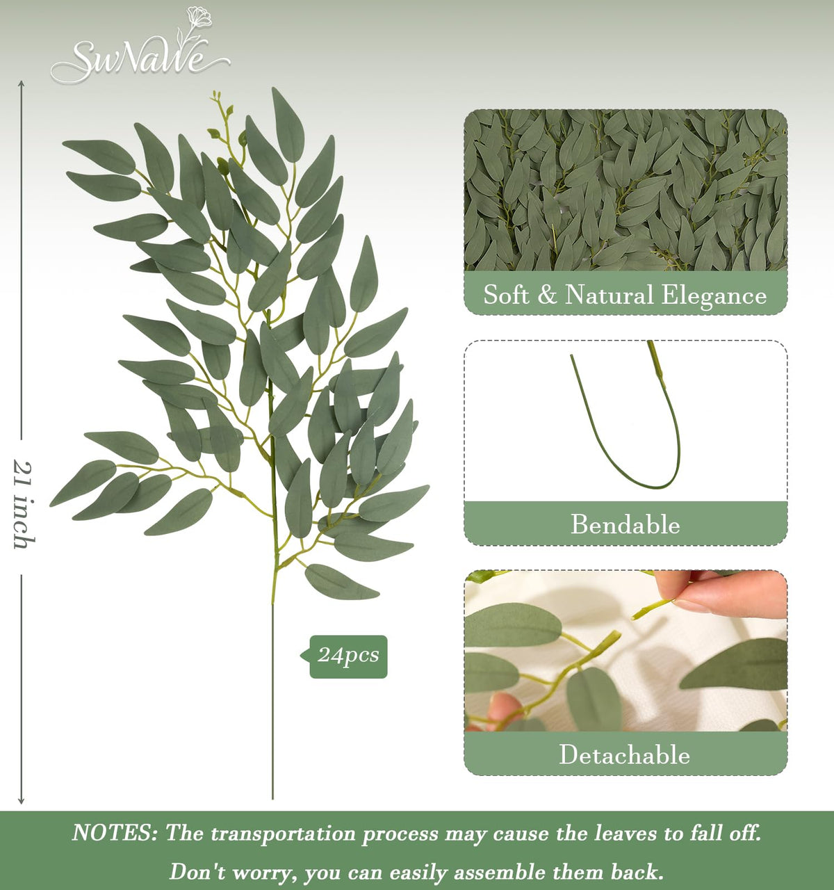 SWNAWE outdoor-friendly greenery stem resists wilting indoors