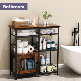 SWTYMIKI Coffee Bar Cabinet Station adjustable-feet emphasize wobble-free stability on uneven floors
