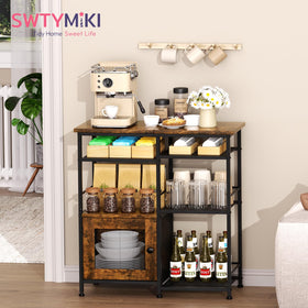 SWTYMIKI Coffee Bar Cabinet Station kitchen-organization potential helps streamline small-space coffee routines