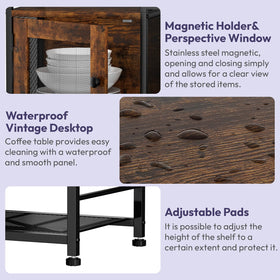 SWTYMIKI Coffee Bar Cabinet Station waterproof-surface keeps spills contained and cleanup quick