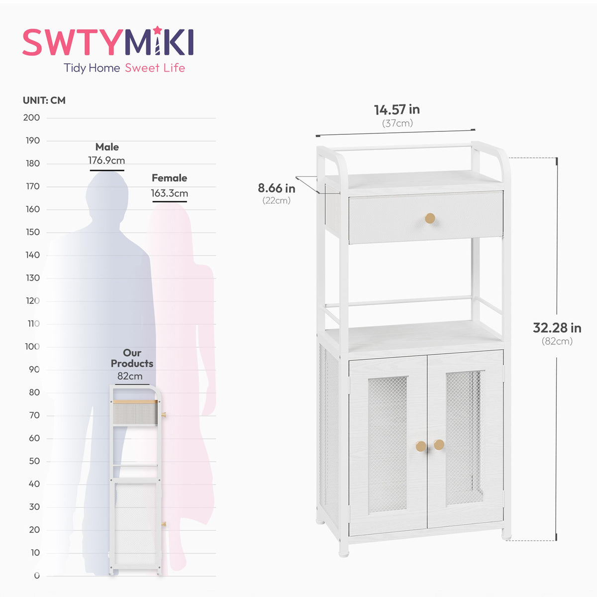 SWTYMIKI magnetic double doors closing securely for a clean look