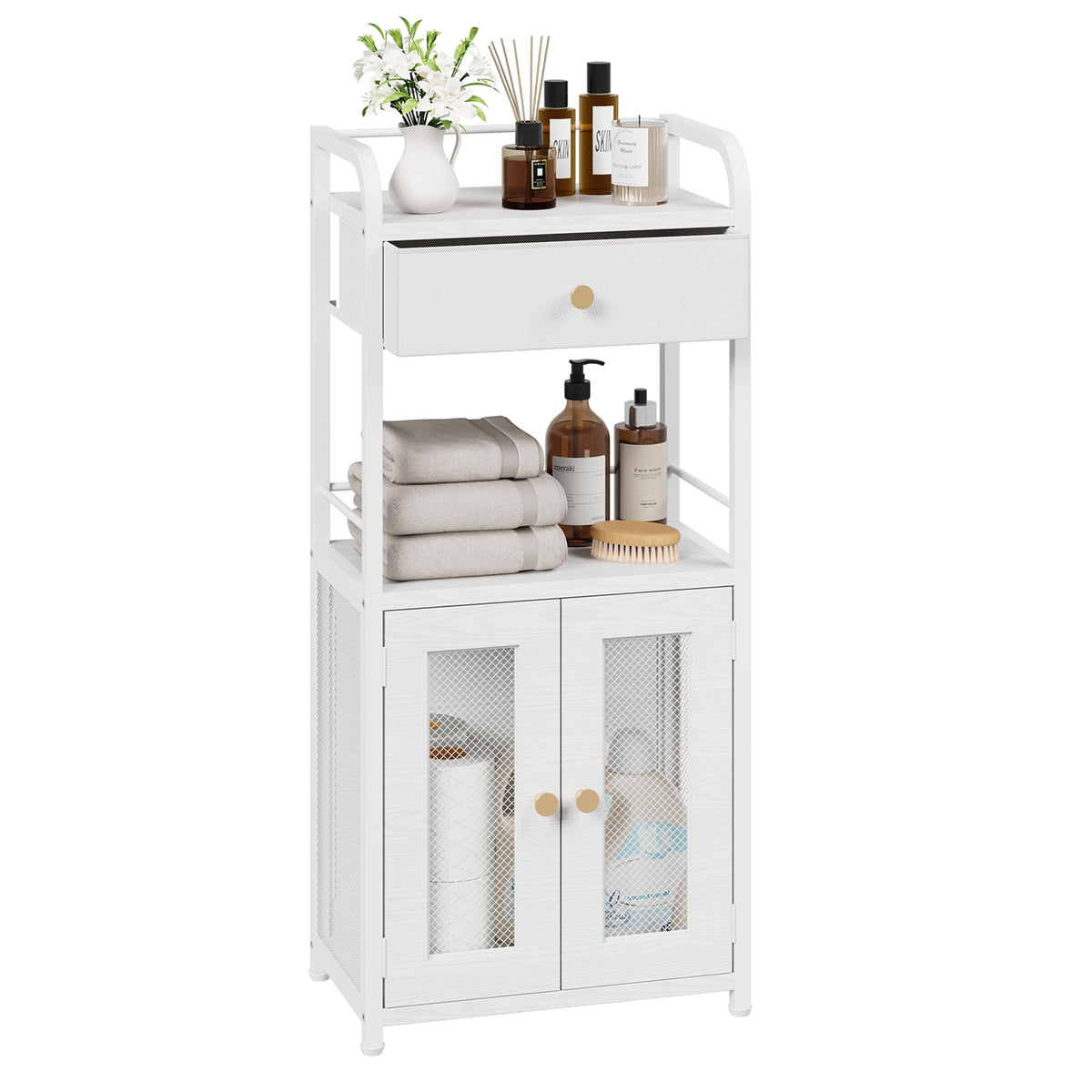 SWTYMIKI bathroom cabinet front with drawer for discreet storage and organization